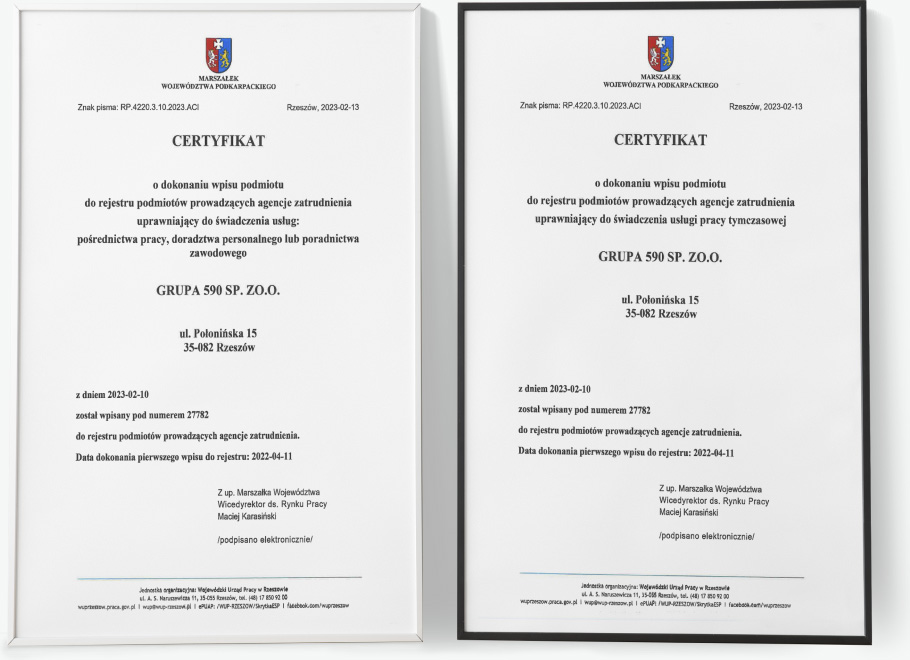 CERTIFICATES